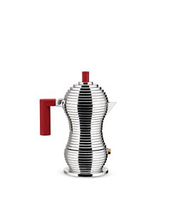Alessi - Red Pulcina Espresso Coffee Maker - 6 cup